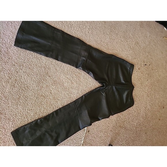 VS2 by Vakko Leather Pants Size 10 Black Lamb Leather Soft Wide Leg - Picture 9 of 9